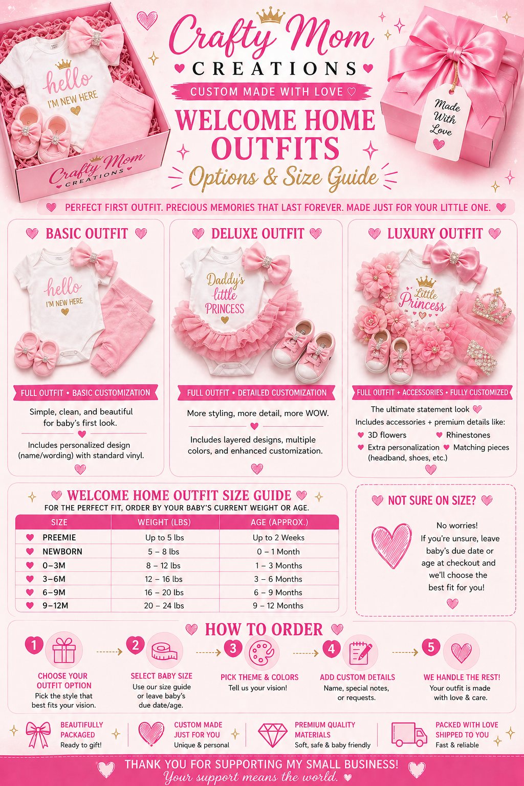 Luxury Personalized Welcome Home Baby Outfit